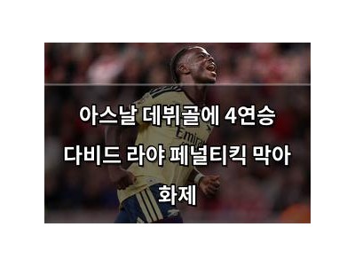 아스날 데뷔골에 4연승 다비드 라야 페널티킥 막아 화제