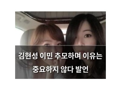 김현성 이민 추모하며 이유는 중요하지 않다 발언