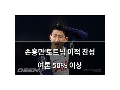 손흥민 토트넘 이적 찬성 여론 50% 이상