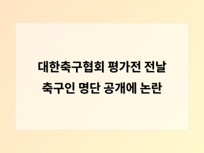 대한축구협회 평가전 전날 축구인 명단 공개에 논란