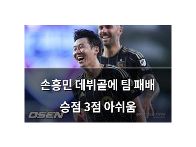 손흥민 데뷔골에 팀 패배 승점 3점 아쉬움