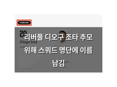 리버풀 디오구 조타 추모 위해 스쿼드 명단에 이름 남김