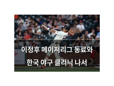 이정후 메이저리그 동료와 한국 야구 클리닉 나서