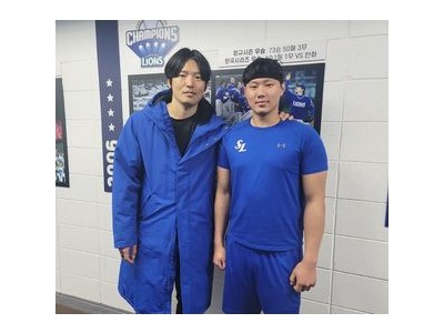 삼성 루키 배찬승 롤모델 백정현과 드디어 만남