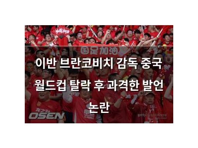 이반 브란코비치 감독 중국 월드컵 탈락 후 과격한 발언 논란