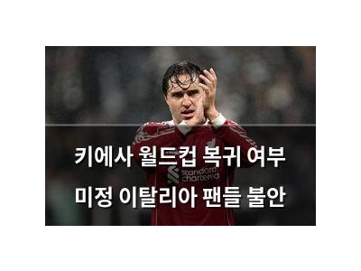 키에사 월드컵 복귀 여부 미정 이탈리아 팬들 불안