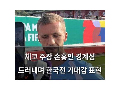 체코 주장 손흥민 경계심 드러내며 한국전 기대감 표현